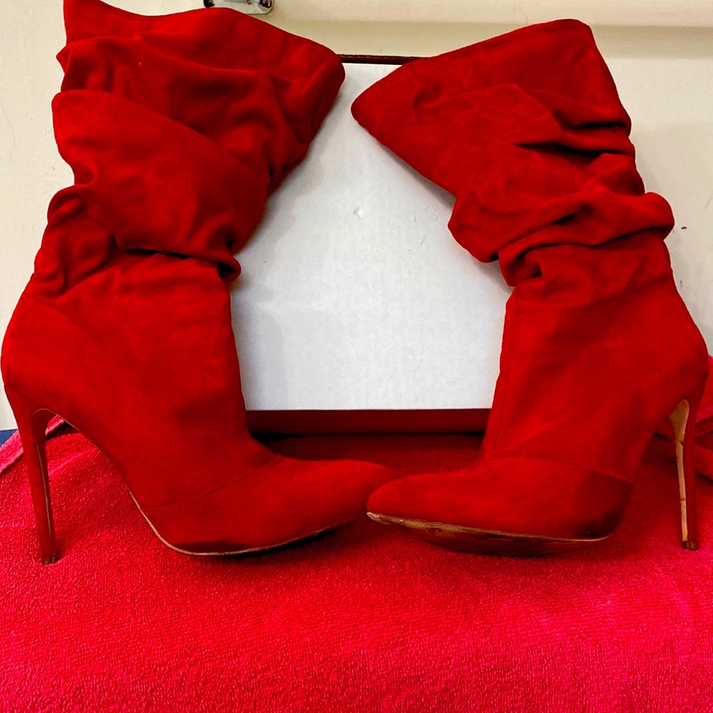 Red Slouch Boots